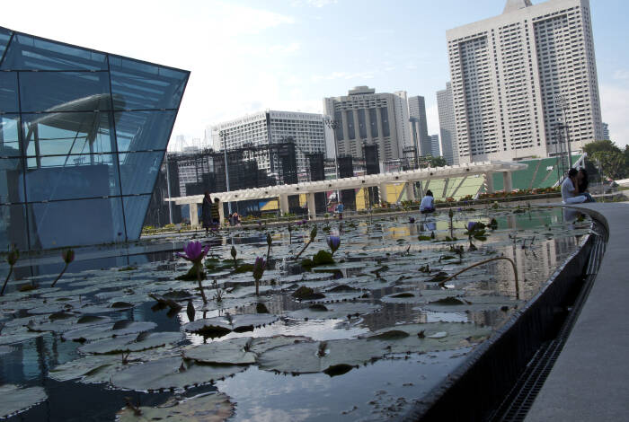 Vista dello Stadio Galleggiante dal Museo di ArtScience | Foto: Flickr, prilfish CC-BY-SA 2.0