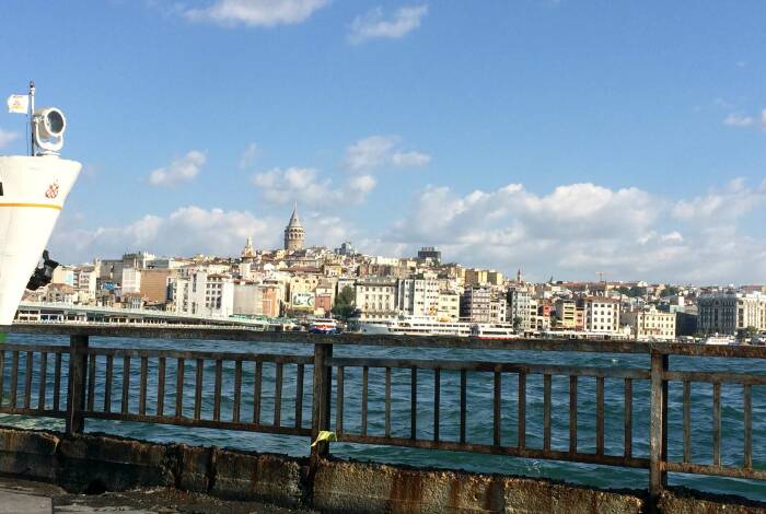 North bank with Galata Tower in the background